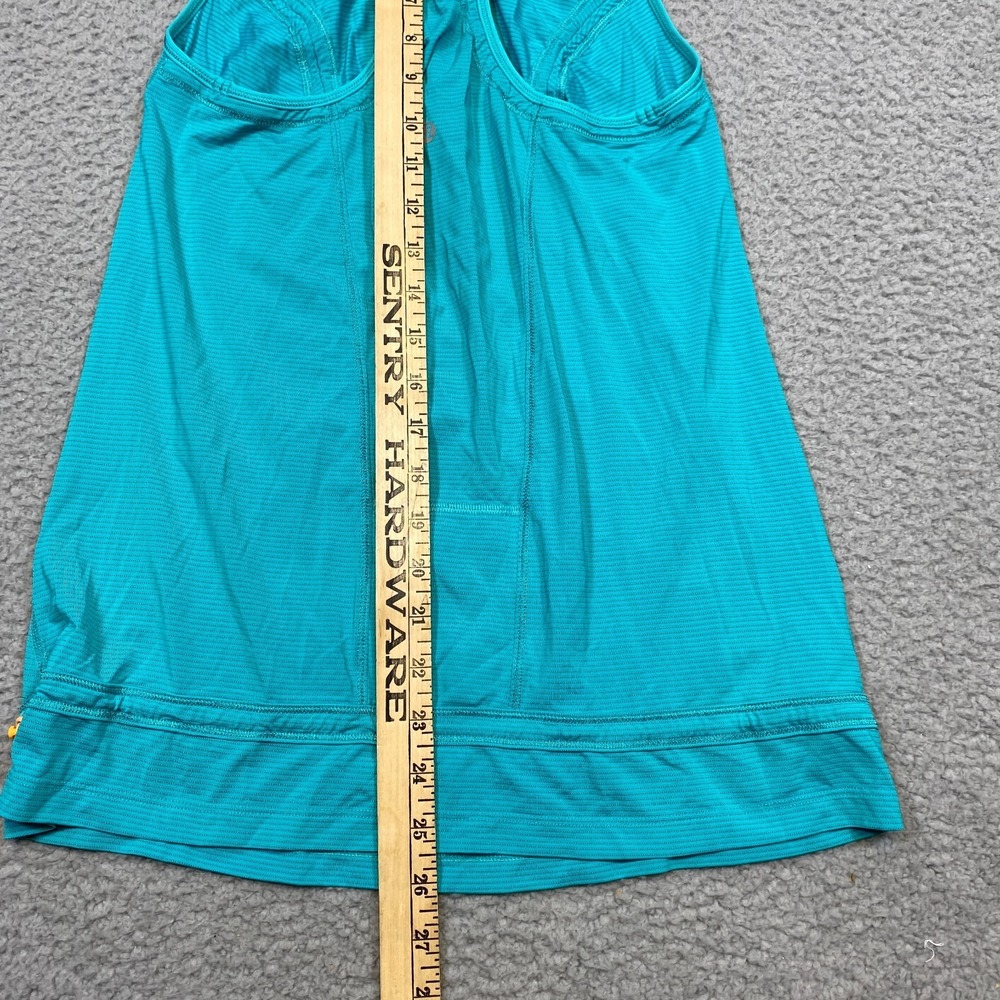Lululemon Top‎ Women's 4 Racerback Turquoise Ruched Inside Pocket Yoga Pilates - Picture 4 of 6